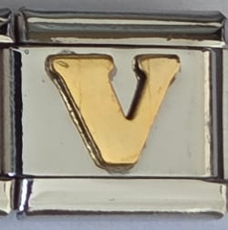 Lettre V doré