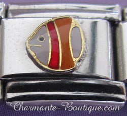 Poisson blanc, orange et rouge